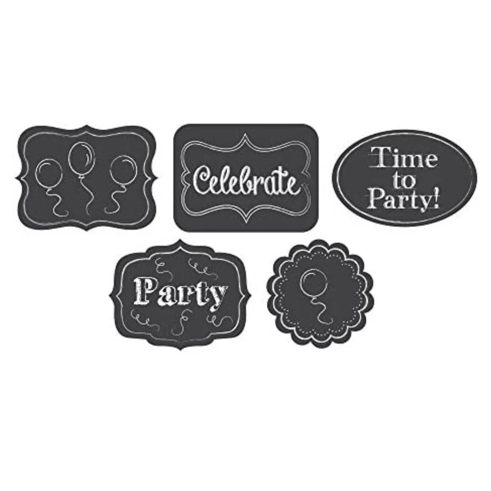 5 Count Chalkboard Assorted Cutouts With Chalk DIY Party Signs Wedding Bridal +
